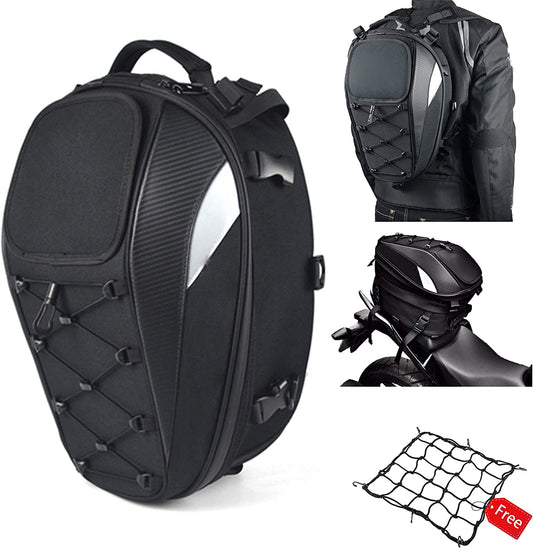 BullCargo™ Motorcycle Tail Bag, Waterproof - Can be a Backpack and fits helmet'