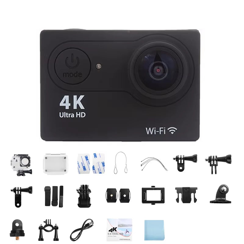 PovWorld™ 4K Action Camera, Full HD, waterproof. 15 accessories