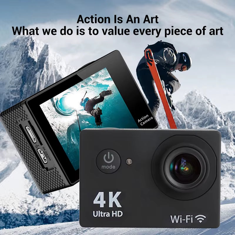 PovWorld™ 4K Action Camera, Full HD, waterproof. 15 accessories