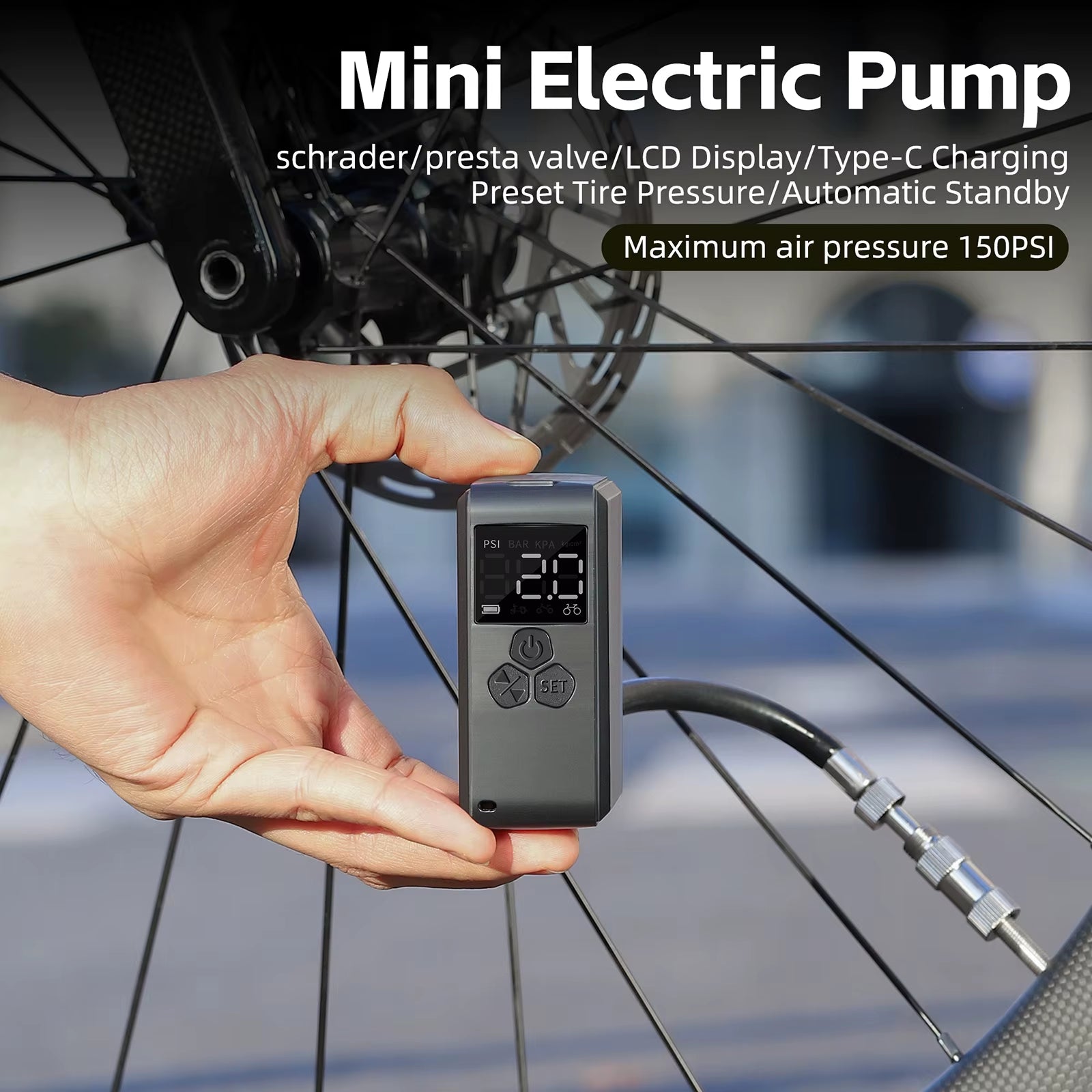 InstaInflate™ West Bike Compact Tyre Pump